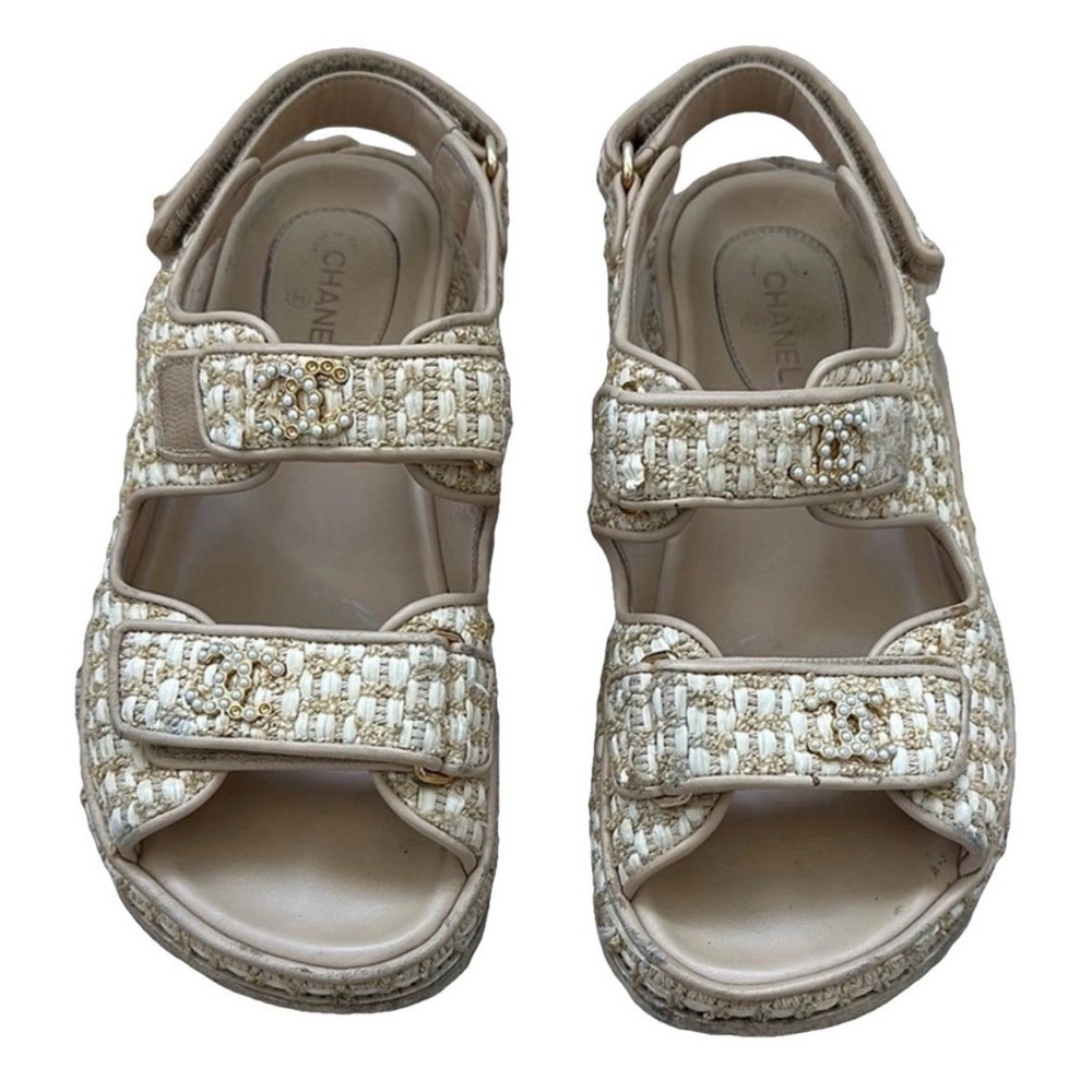 CHANEL Tweed dad Sandals